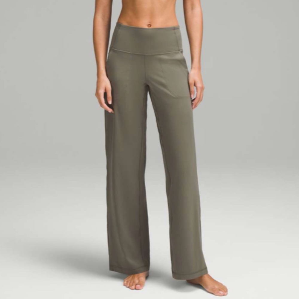 Lululemon Align High-Rise Wide-Leg Pants 31" Nulu Olive Army Green Women's 6